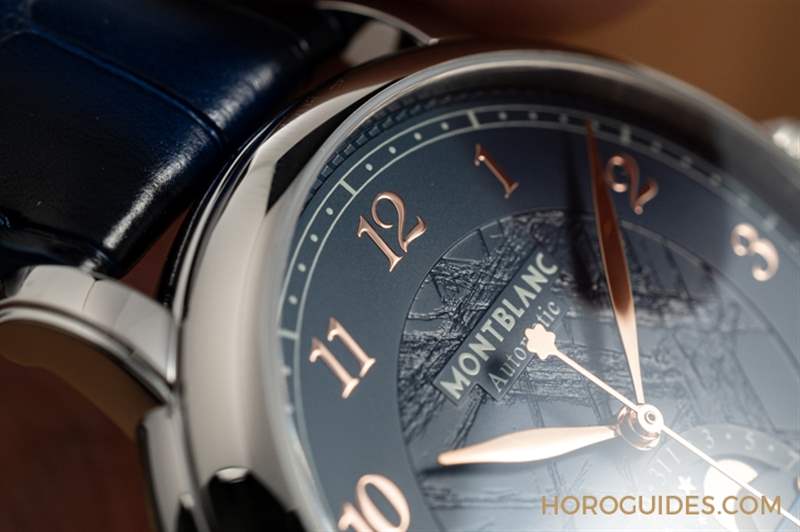 冰川紋藍面，暮色下的白朗峰頂印象｜Montblanc明星傳承系列限量新作-復刻表