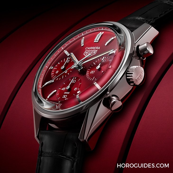 TAG HEUER - 高調復古感！ TAG Heuer CARRERA紅面限量計時腕表