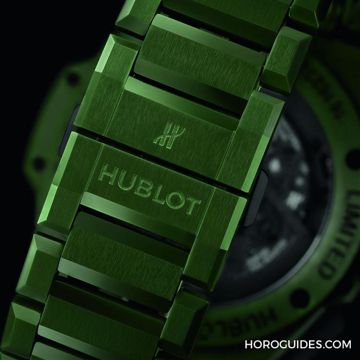 HUBLOT - 穿出正裝清爽感HUBLOT Big Bang Integrated彩色陶瓷鏈帶計時碼表
