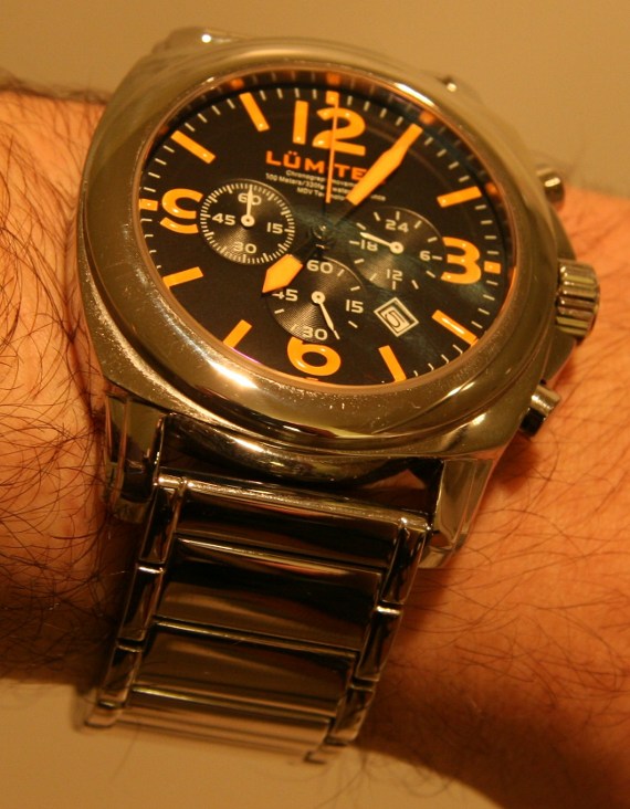 LUM-TEC M3 Watch on metal bracelet 真正的橙色光芒:LUM-TEC M3手表