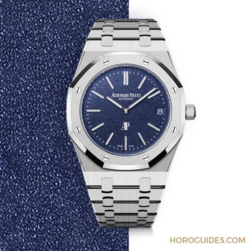 AUDEMARS PIGUET - 白金材質(zhì)的Royal Oak「JUMBO」16202BC，采用愛(ài)彼全新藍(lán)色粒紋表面