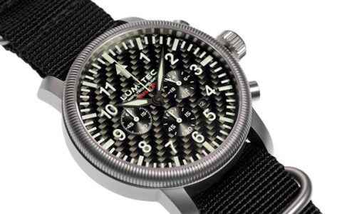 LUM-TEC B15黑色編織格紋表盤手表