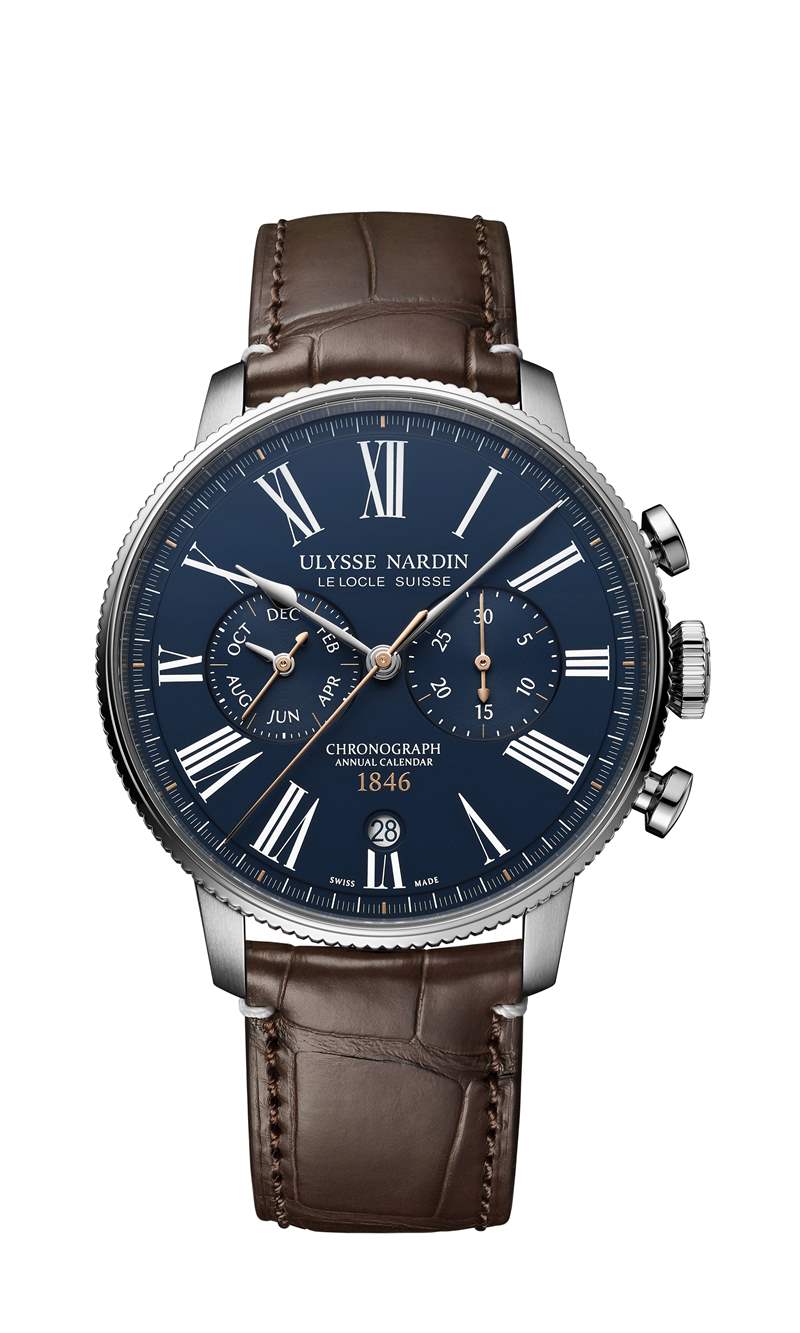 隆重推出雅典表Marine Torpilleur年度計時碼表參考了20世紀早期科學家、賽車手和奧運會計時員使用的懷表