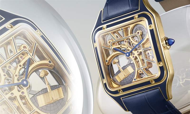 Cartier Santos-Dumont出現滑翔中的小飛機｜Santos-Dumont微型自動盤鏤空腕表