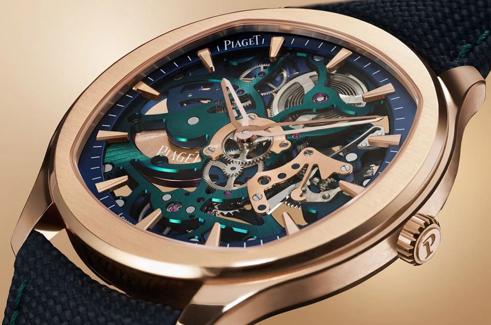 伯爵Polo鏤空表第一次呈現藍、綠、玫瑰金三色組合向知名藝術家致敬