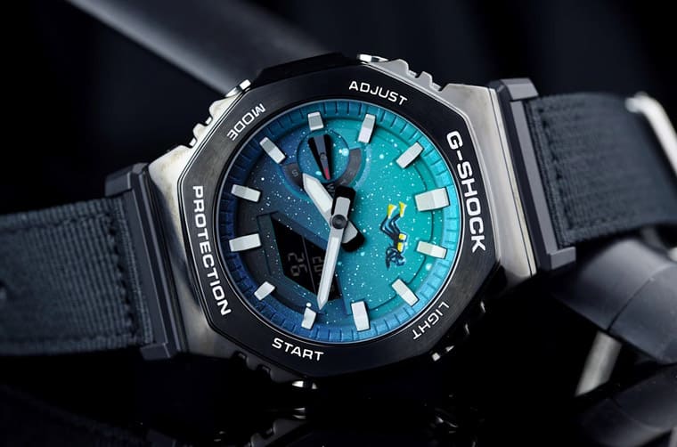 「手繪潛水員漂浮深?！惯@支G-SHOCK農家橡樹很不一樣