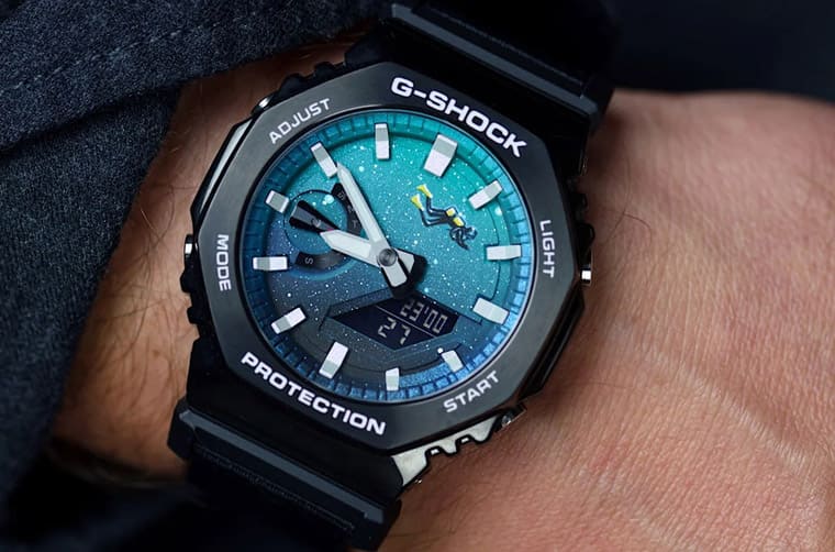 「手繪潛水員漂浮深海」這支G-SHOCK農家橡樹很不一樣