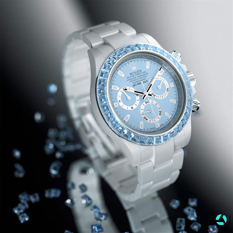 勞力士Daytona換成白陶瓷外觀粉藍寶石表圈無得輸｜ROLEX改裝表