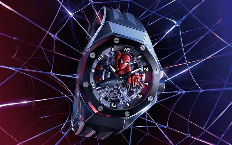 愛(ài)彼推出Royal Oak Concept Tourbillon Spider-Man蜘蛛俠主題鏤空陀飛輪腕表