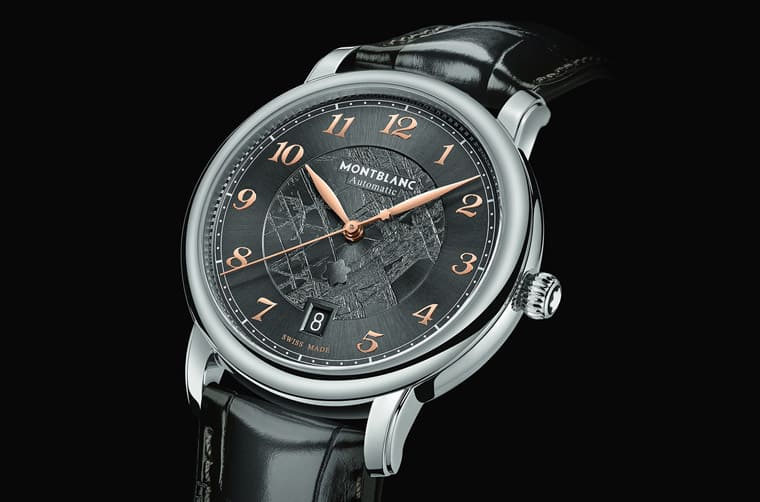 萬寶龍明星傳承系列從白朗峰花崗巖獲得靈感開創獨特霧巖灰冰川圖案面盤