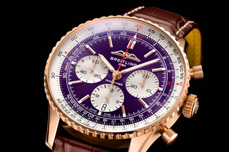 百年靈為慶祝臺(tái)北101落成二十周年特別打造超限量紫面Navitimer飛行表