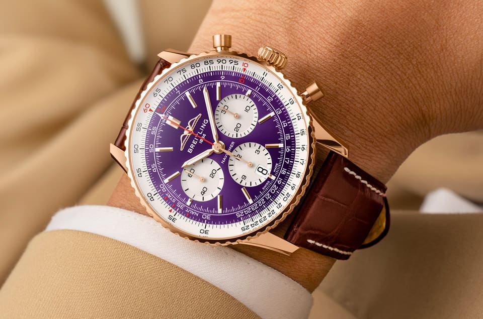 百年靈為慶祝臺(tái)北101落成二十周年特別打造超限量紫面Navitimer飛行表