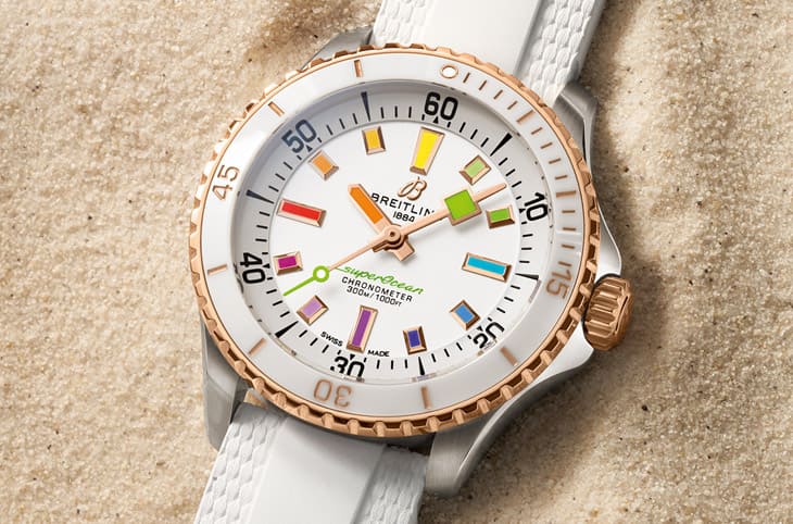 百年靈Superocean超級海洋系列新作：彩虹時標與迷彩面盤的創(chuàng)意展現(xiàn)