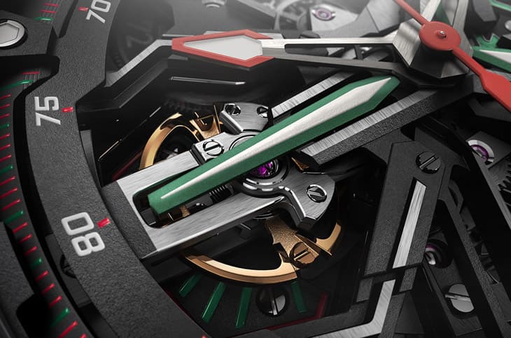 羅杰杜彼Excalibur Spider Flyback Chronograph：藍寶堅尼極速綠的腕上風暴