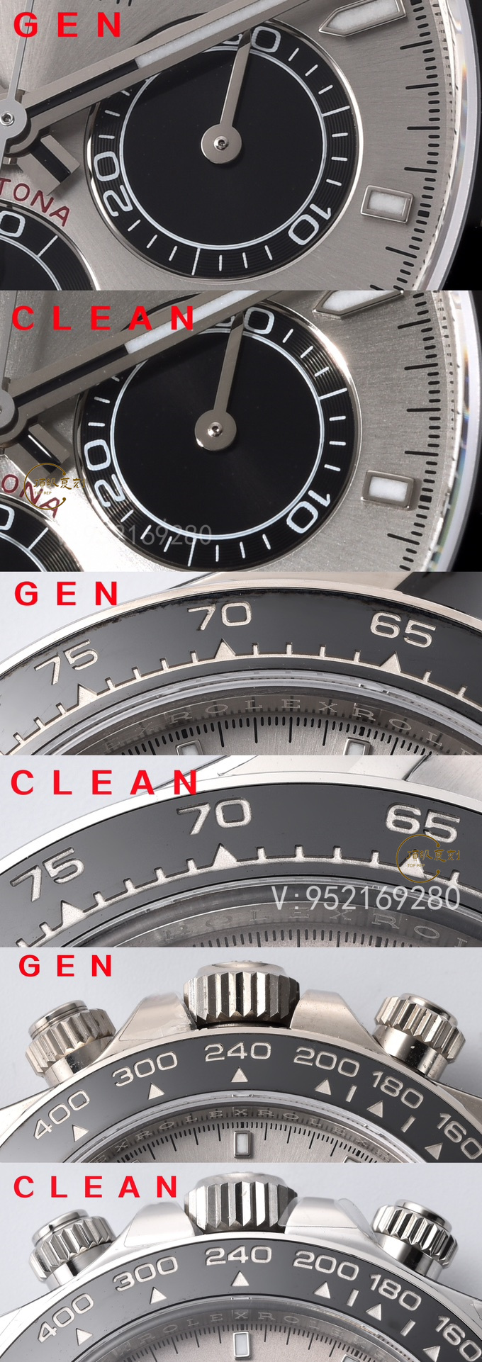 C廠Clean廠水泥灰膠底與正品對比細節(jié)評測,C廠勞力士灰膠迪還原度如何