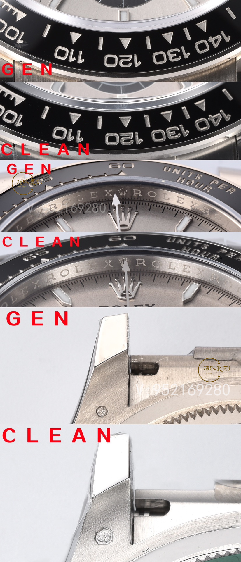 C廠Clean廠水泥灰膠底與正品對比細節(jié)評測,C廠勞力士灰膠迪還原度如何