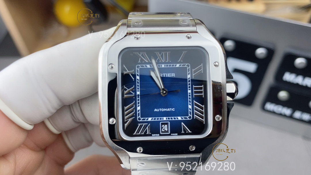 BV廠V2升級版卡地亞大號山度士WSSA0013孔雀藍腕表做工怎么樣