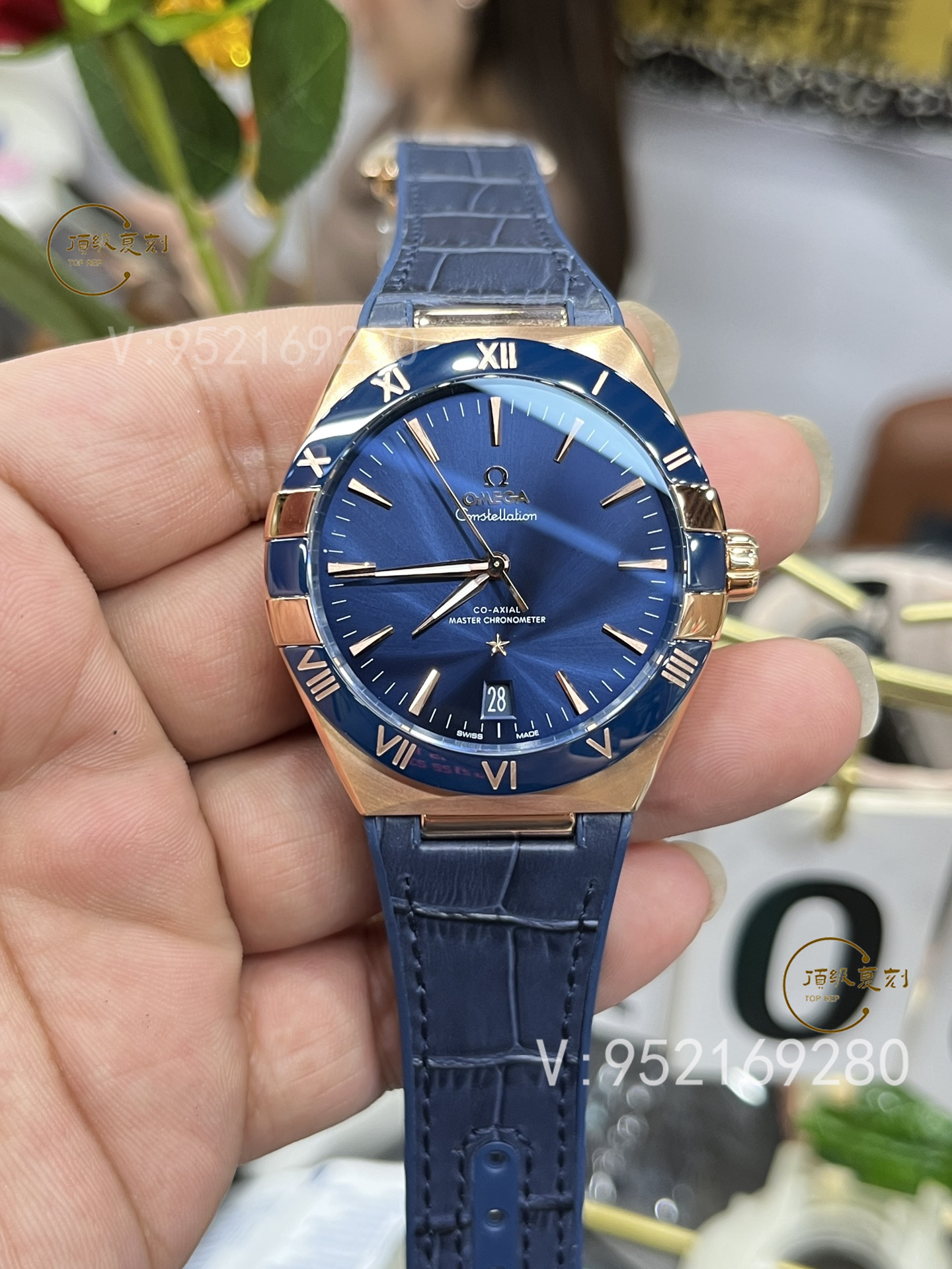 SBF廠VS廠歐米茄星座系列41毫米間玫瑰金藍盤細節怎么樣